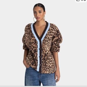 NWT KBB by Kahlana The Slouchy Cardigan Leopard XXL
